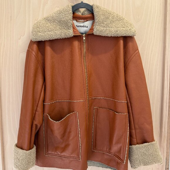 Nanushka Faux Shearling Beryl Coat - Picture 2 of 4